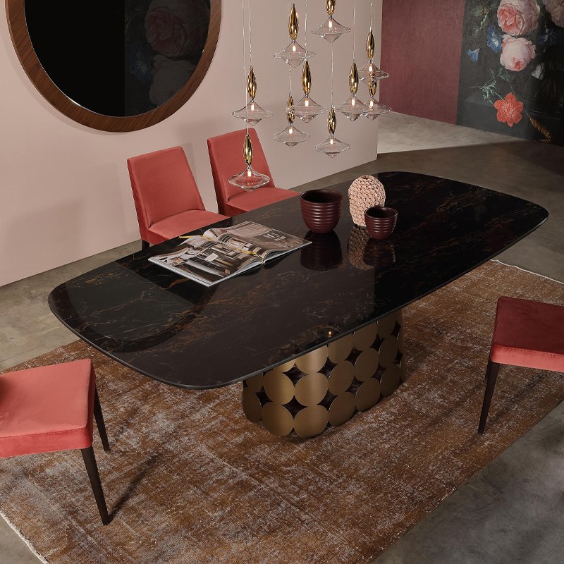 Customizable Marble Dining Table Leisure Tea Table for Indoor and Outdoor for Home Furniture Dining Room Use