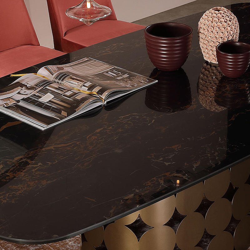 Customizable Marble Dining Table Leisure Tea Table for Indoor and Outdoor for Home Furniture Dining Room Use