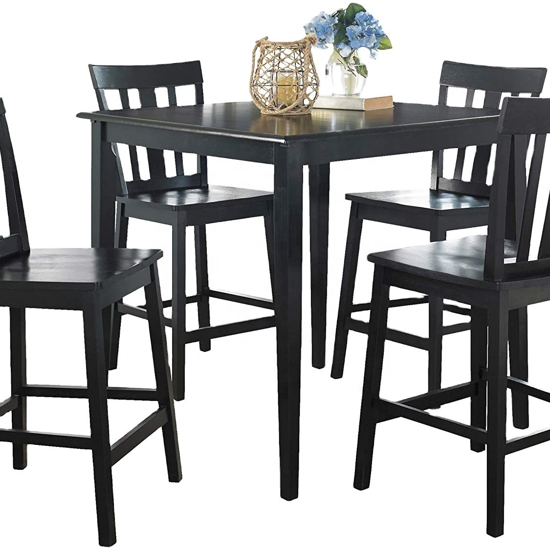 Wooden solid Dining Room Table Set 4 Chairs