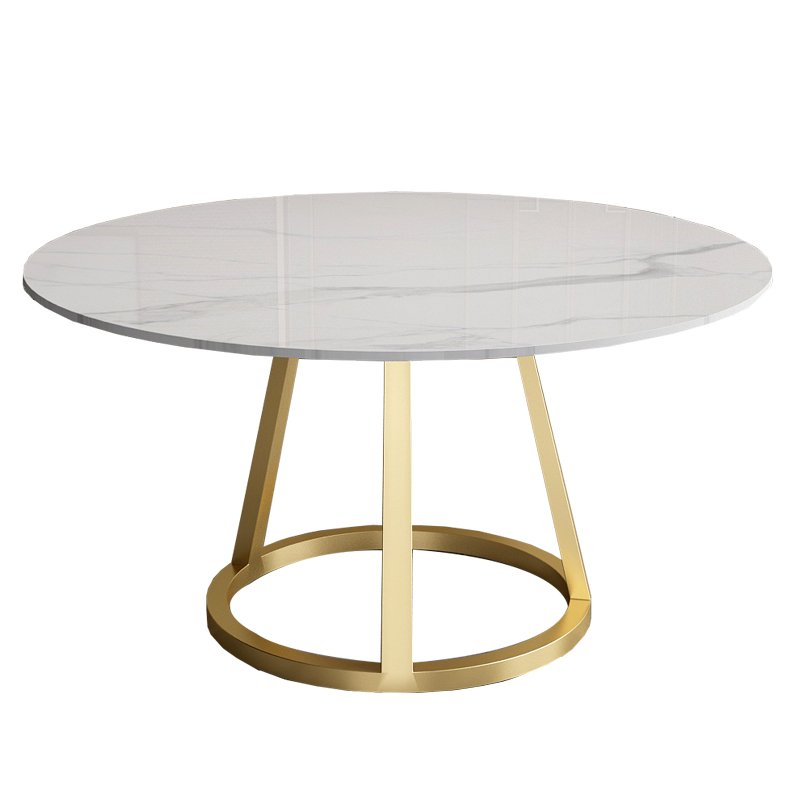 Nordic marble ironwork round table modern simple dining table and chair combination