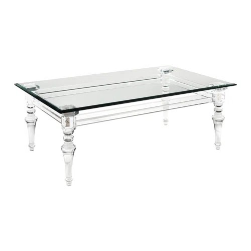 Designer Light Dining Table Luxury Simple Style Modern 6 Seater Wedding Rectangle Acrylic Home Furniture The Dining Room