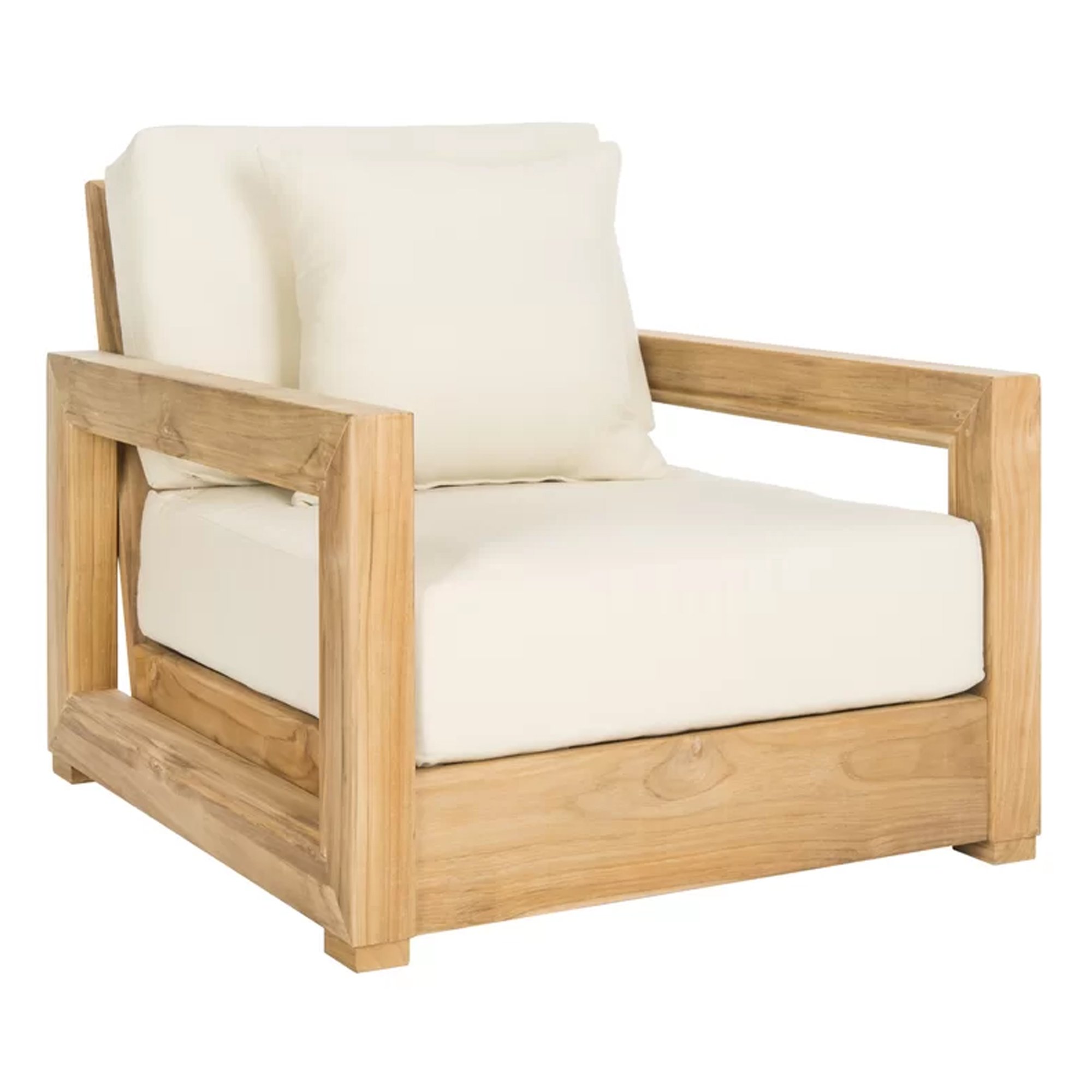 Modern Outdoor Dining Sofa Set Natural Teak with Beautifully Designed Cushions Patio Furniture for Hotels Homes - Xylo