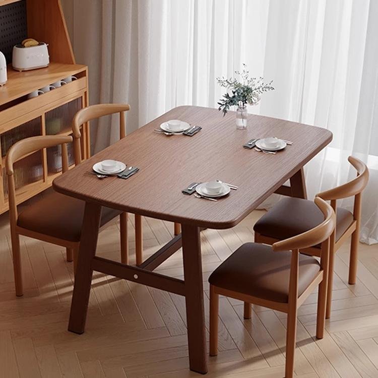 North American black Solid Walnut Wood Round Save space Dining Room Furniture dining table and chair set for 6 dining room table