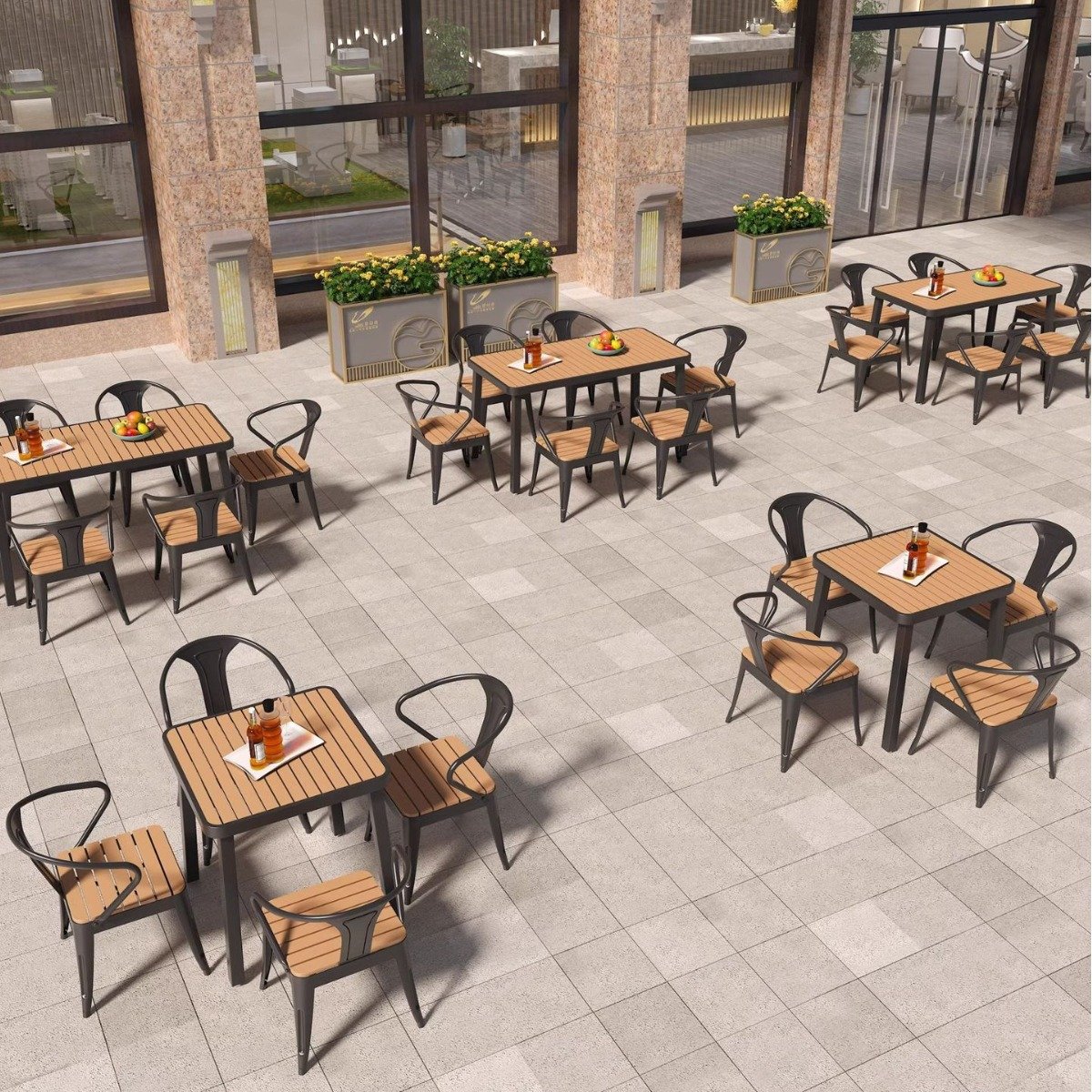 Outdoor restaurant tables and chairs set cafe outdoor furniture patio tables and chairs outside leisure dining tables and chairs