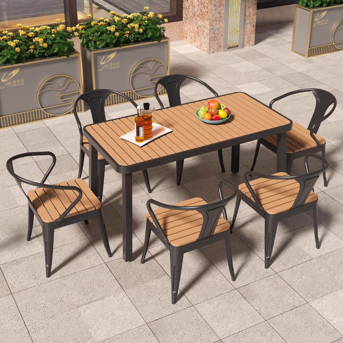 Outdoor restaurant tables and chairs set cafe outdoor furniture patio tables and chairs outside leisure dining tables and chairs
