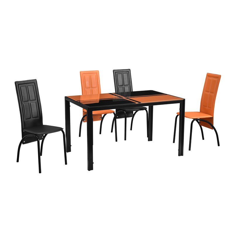 Dinning Table Dining Table Sets Latest Promotion Tempered Glass with 4 Chairs Luxury Home Furniture Dining Room Modern 50pcs
