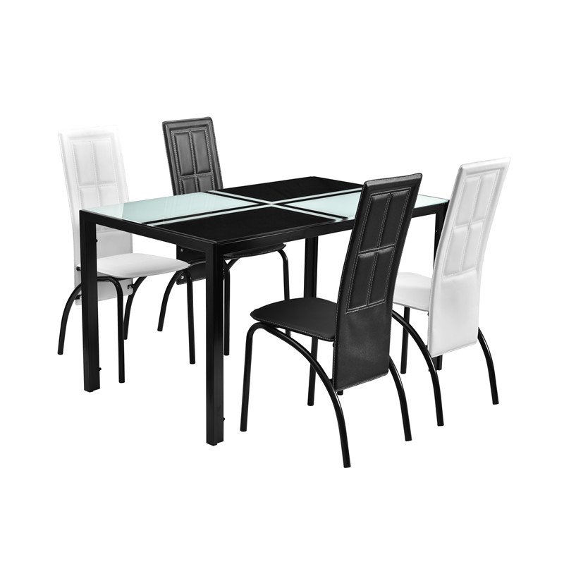 Dinning Table Dining Table Sets Latest Promotion Tempered Glass with 4 Chairs Luxury Home Furniture Dining Room Modern 50pcs