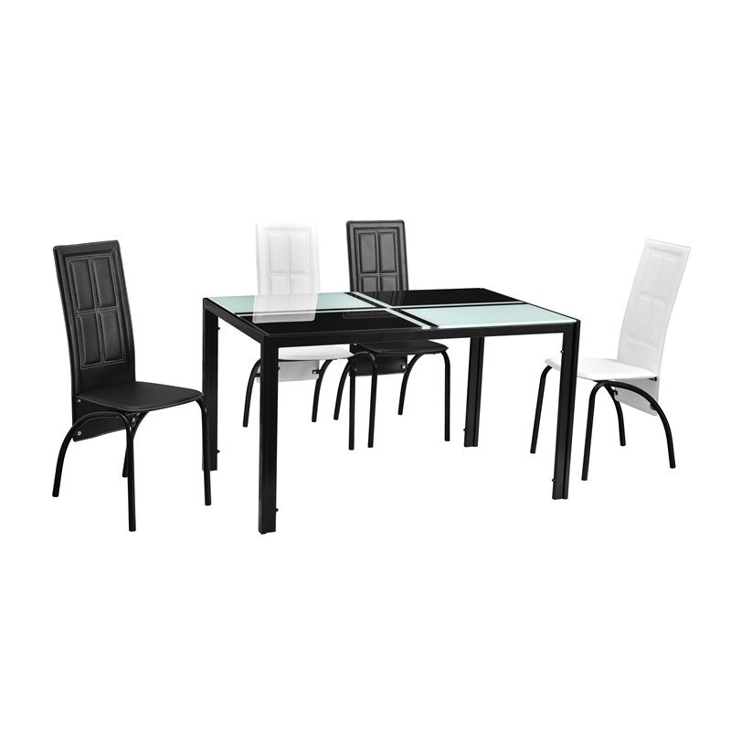 Dinning Table Dining Table Sets Latest Promotion Tempered Glass with 4 Chairs Luxury Home Furniture Dining Room Modern 50pcs