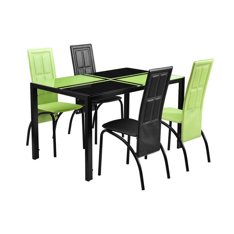 Dinning Table Dining Table Sets Latest Promotion Tempered Glass with 4 Chairs Luxury Home Furniture Dining Room Modern 50pcs
