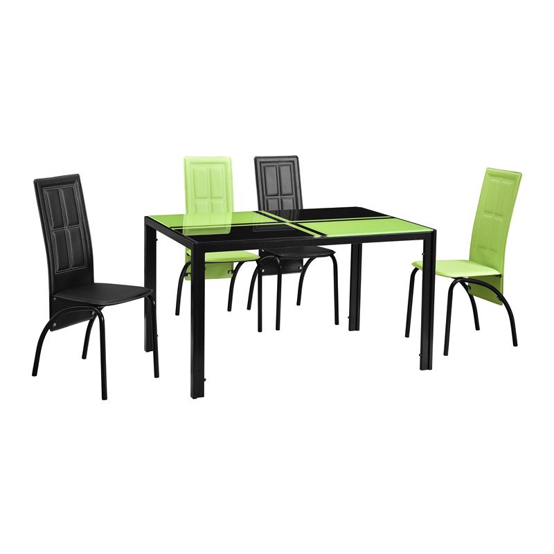 Dinning Table Dining Table Sets Latest Promotion Tempered Glass with 4 Chairs Luxury Home Furniture Dining Room Modern 50pcs