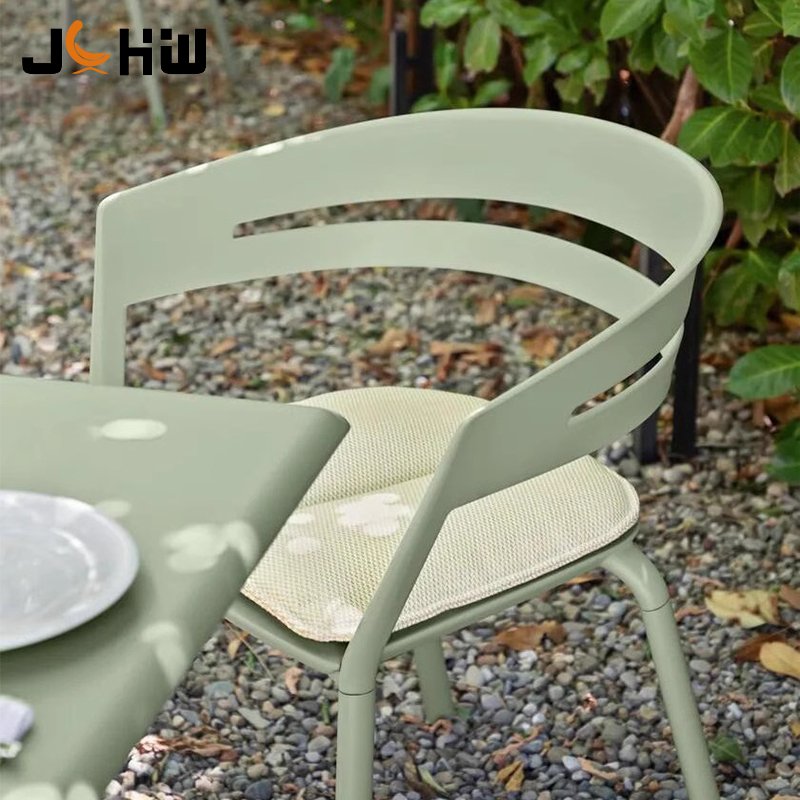 Factory Direct Sale Simple Aluminum Alloy Outdoor Furniture Restaurant Cafe Dining Table Patio Garden Chairs Set