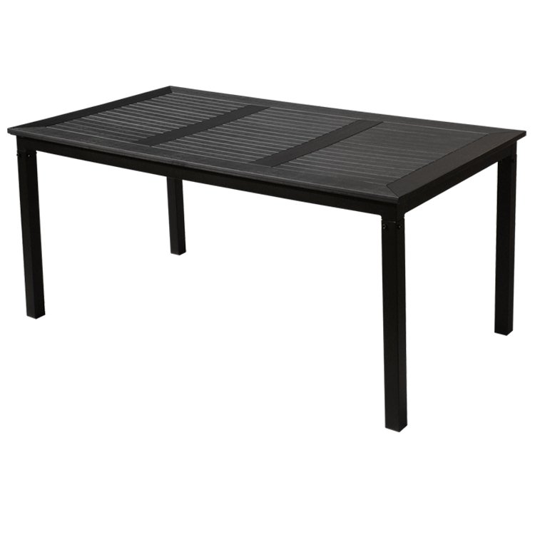 Wholesale Outdoor Dinning Table And Chair Plastic Wood Furniture Black Patio Dining Set