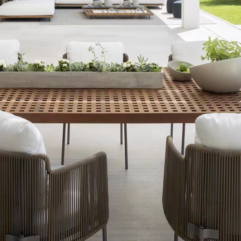 Outdoor Restaurant Furniture Dining Set Modern Durable Aluminum Garden Dining Table And Chairs