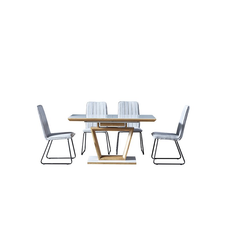 Restaurant Furniture Metal Dining Room Set Dining Table Set MDF Dining Table With 6 Chairs For Home