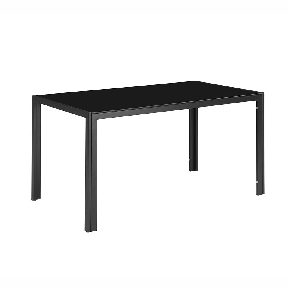 Simple Design Space Saving Modern Home Furniture Dinner Table Set Glass Top Metal Legs Dinning Room Dining Table Set