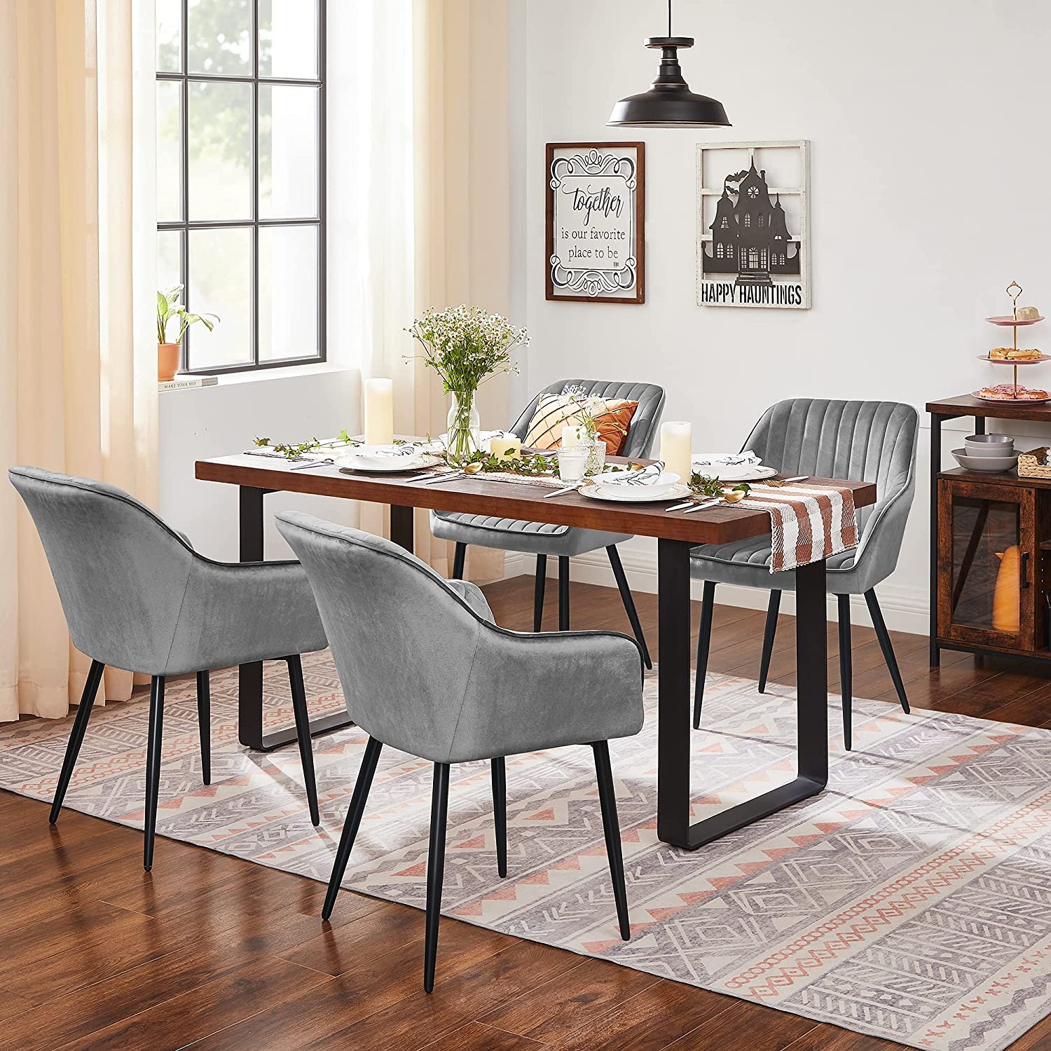 Hot sale high quality dining table sets modern new arrival 4 person wooden top dining room table sets for dining room