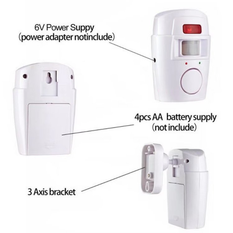 Wireless Home Security System with 105DB Siren PIR Alert Infrared Sensor Anti-Theft Motion Detector Alarm ABS Remote Controller