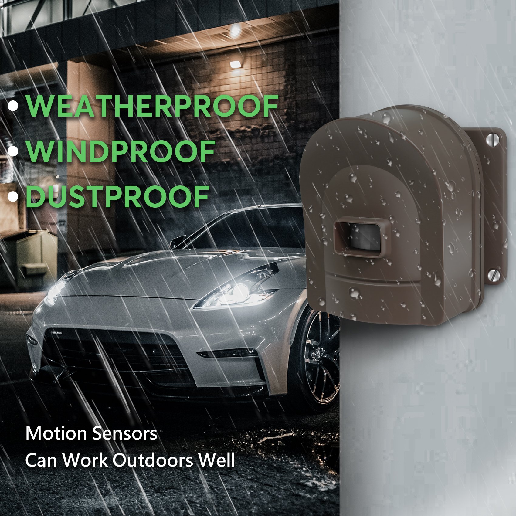 Hosmart 1/2 Mile Rechargeable Driveway Alarm Weatherproof Security Outdoor Motion Sensor Security Alarm System