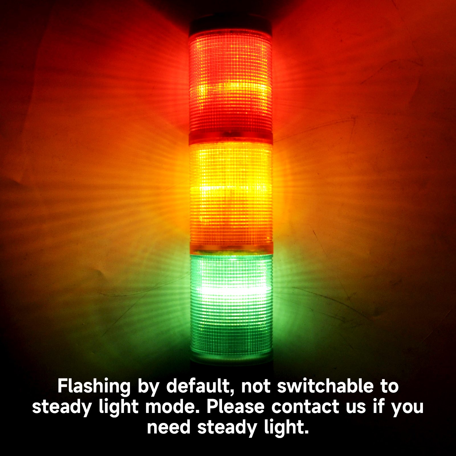 YASONG 3-Tier LED Truck forklift Warning Light Flash Red Green Yellow Customized Voltage DC12V/24V/220V no sound alarm system