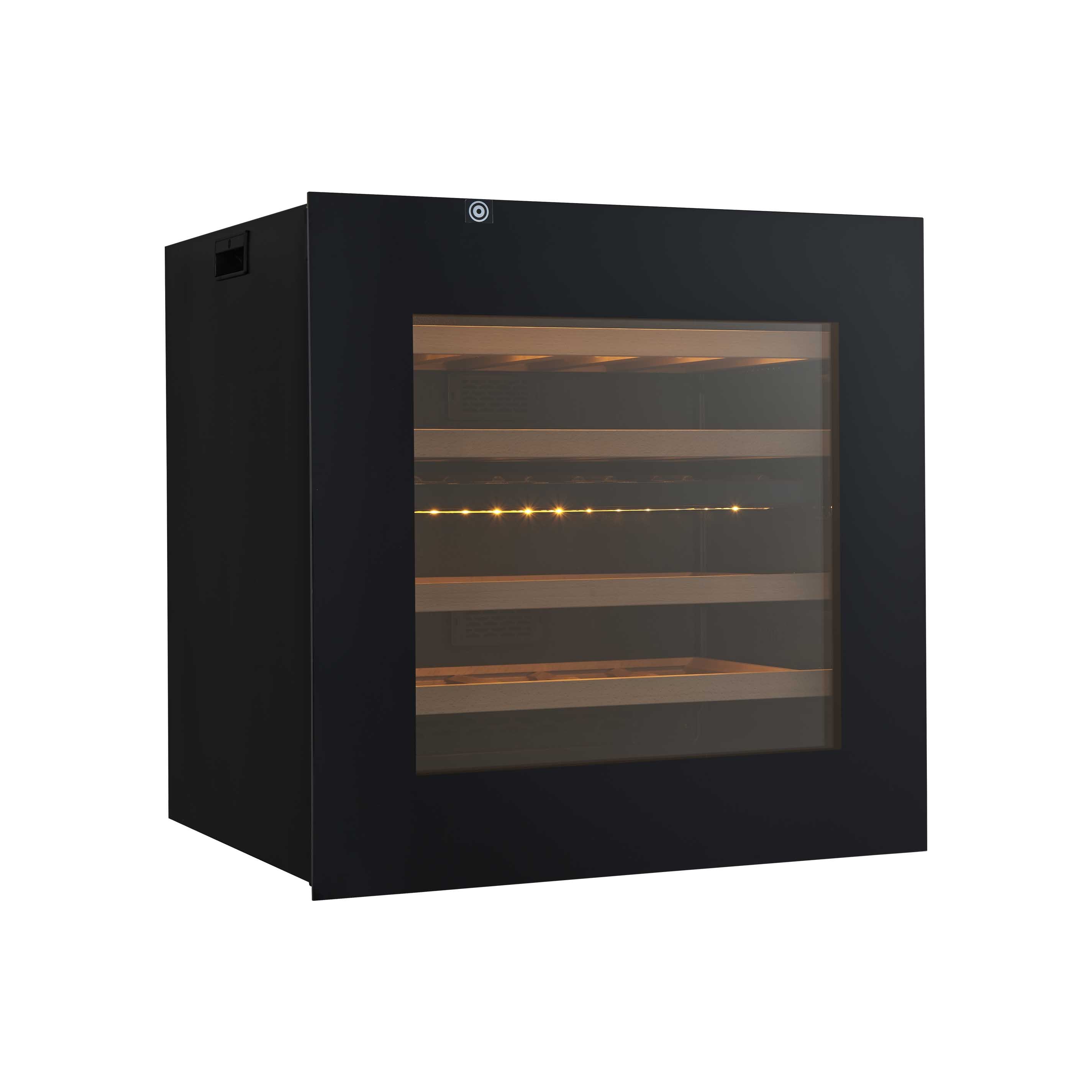 Wholesale Hot Style with Alarm System Temperature Memory Function Small Wine Display Fridge Tempered Glass Door 220 LED Black