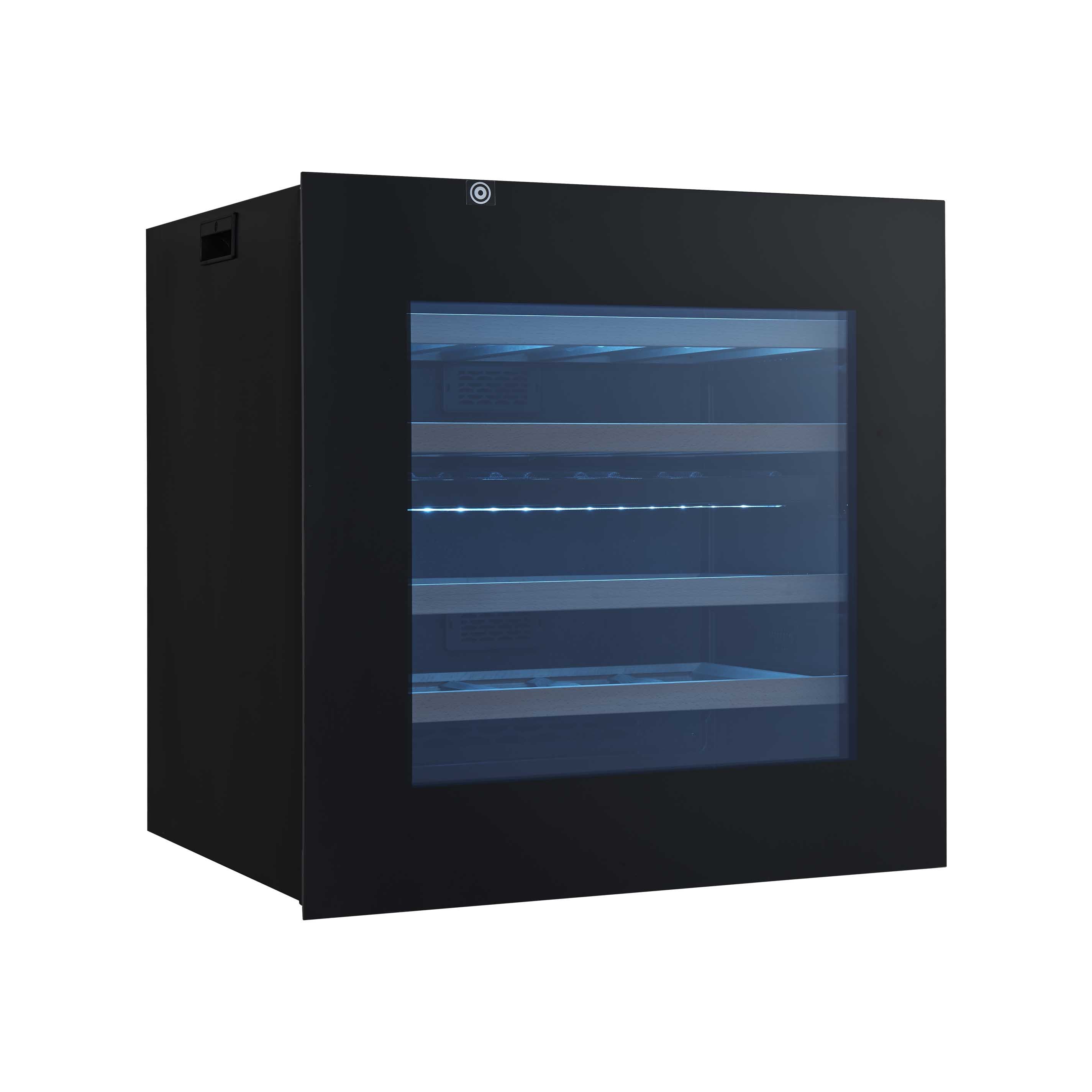Wholesale Hot Style with Alarm System Temperature Memory Function Small Wine Display Fridge Tempered Glass Door 220 LED Black