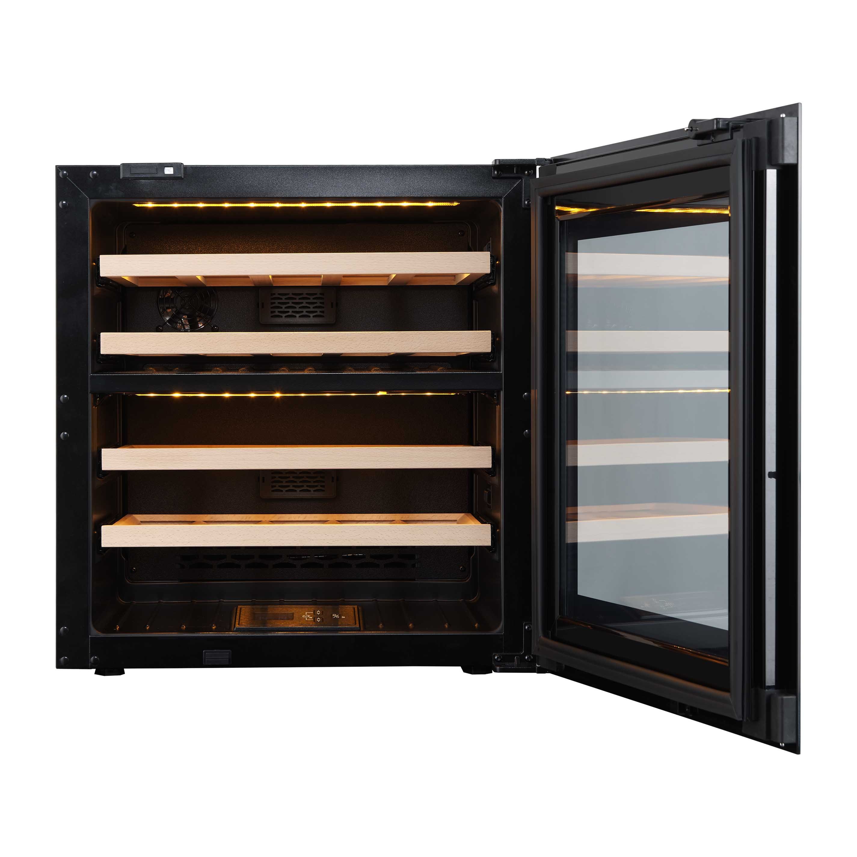 Wholesale Hot Style with Alarm System Temperature Memory Function Small Wine Display Fridge Tempered Glass Door 220 LED Black