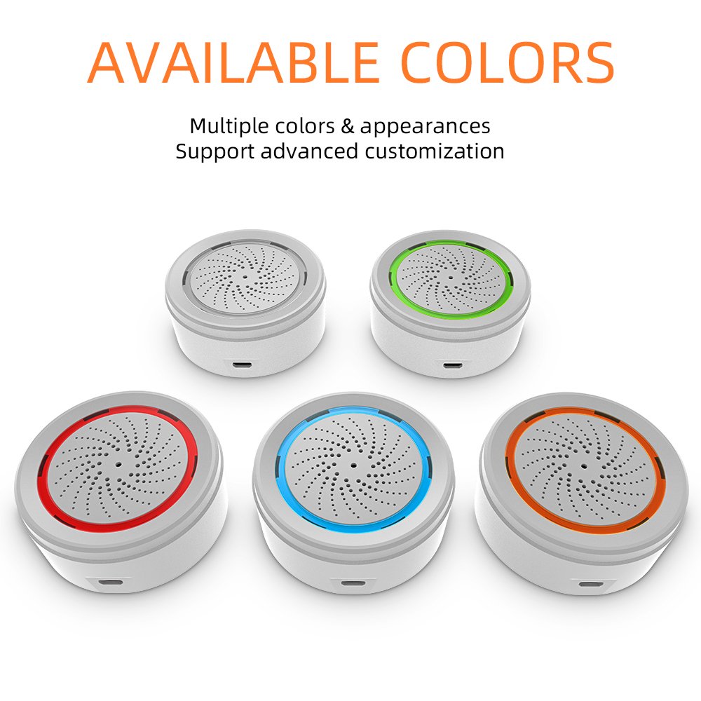 app remote control home alarm system work with Alexa Google zigbee wireless smart siren alarm clock