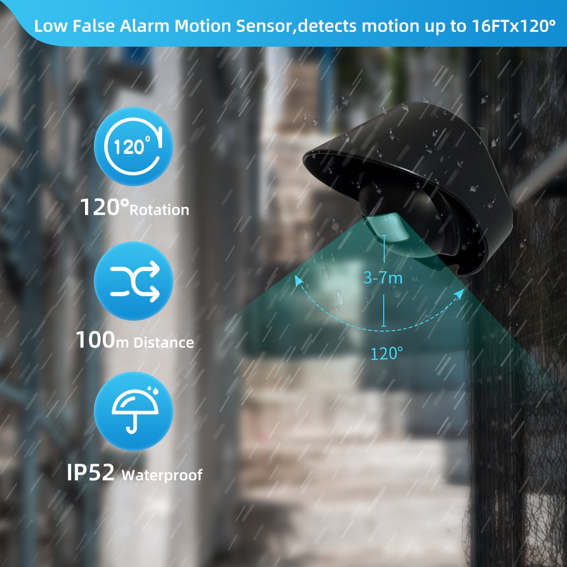 Outdoor Split Doorbell Wireless PIR Motion Sensor Detector Driveway Alarm for Waterproof Home Security Alert System