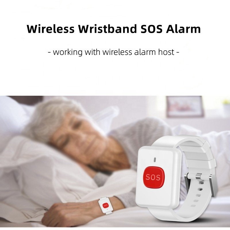 Personal Bracelet SOS Wireless Alarm System 433MHz Wristband Emergency Panic Button for Patient Elderly