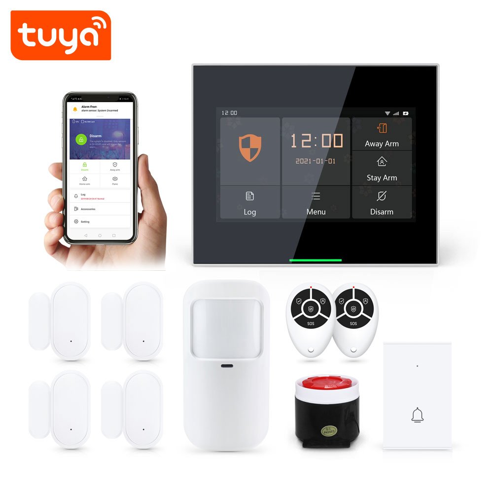 Hot Seller 4.3 inch Touch Screen LCD Tuya Smart GSM WiFi Smart Home Security Alarm System with Multi-Language PST-H502