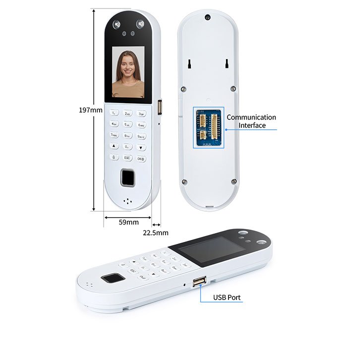 Wall mounted Non contact Automatic biometric face fingerprint recognition access control system terminal