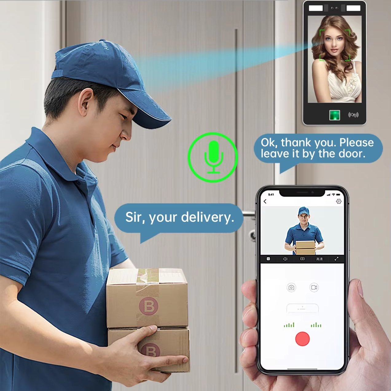 Free Software Tuya Access Control Outdoor Waterproof Video Intercom Access Control For Homes