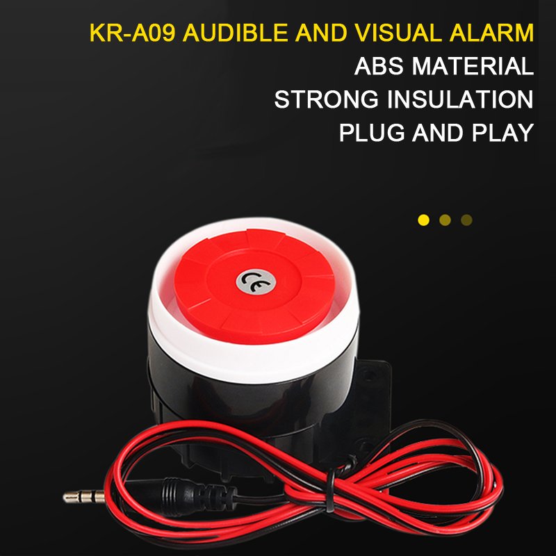 Kerui wire audible and visual alarm 120dB High decibel home security alarm