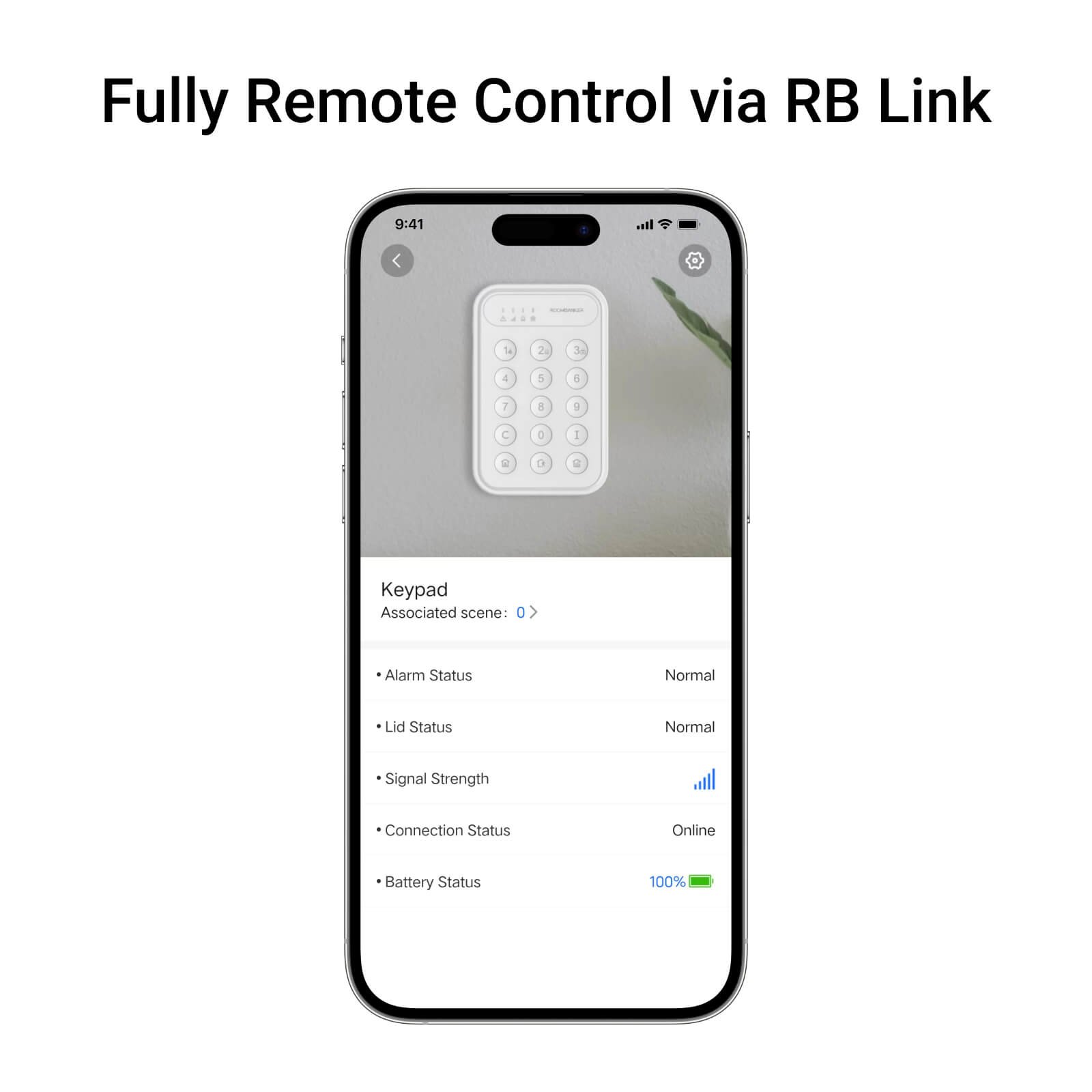 Roombanker Arm/Disarm 868 mhz Alarm Keypad 15 Buttons Simple to setup and use Up to 5 years lifespan