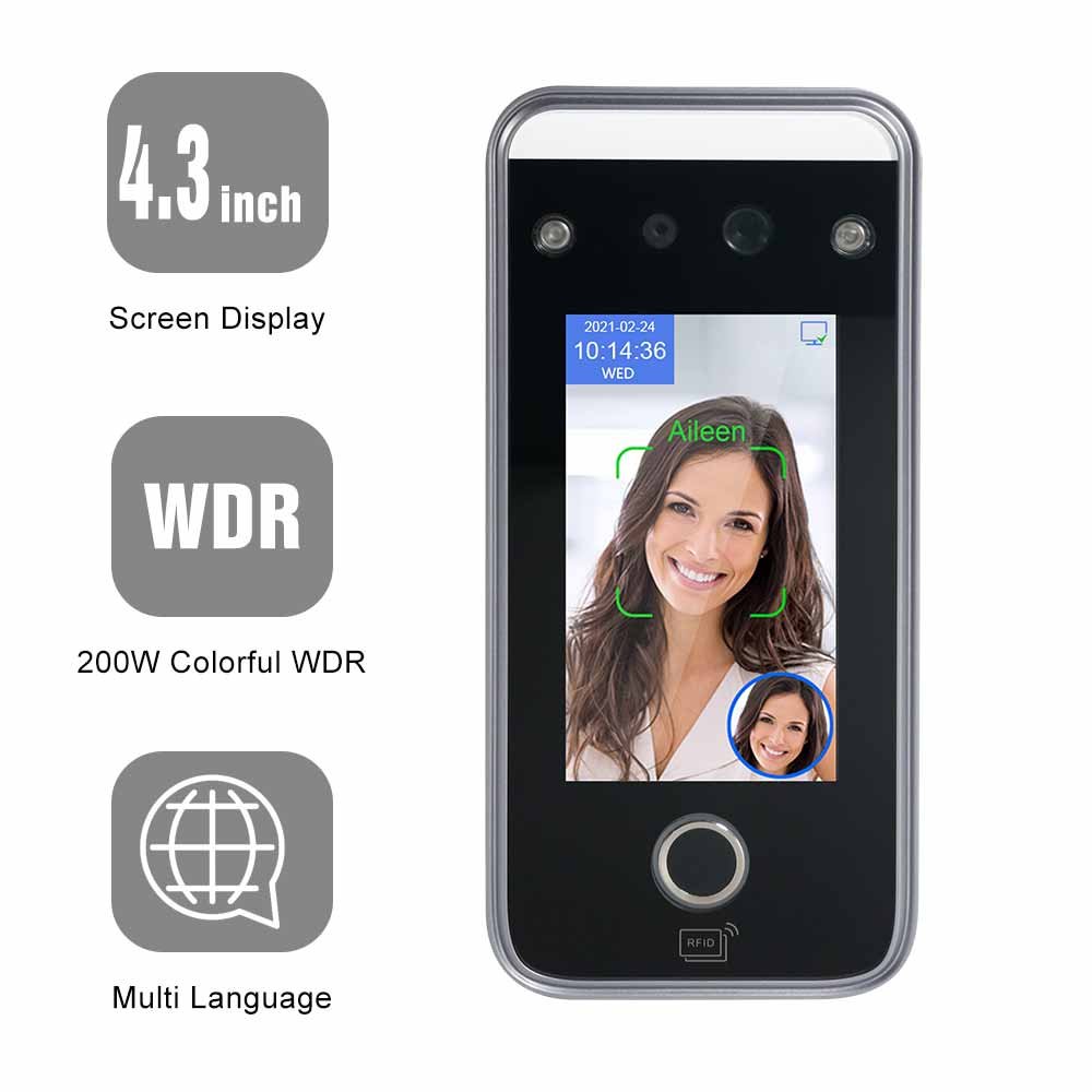 TIMMY 4.3 inch free SDK Wifi TCP/IP rfid access control face recognition biometric access control system