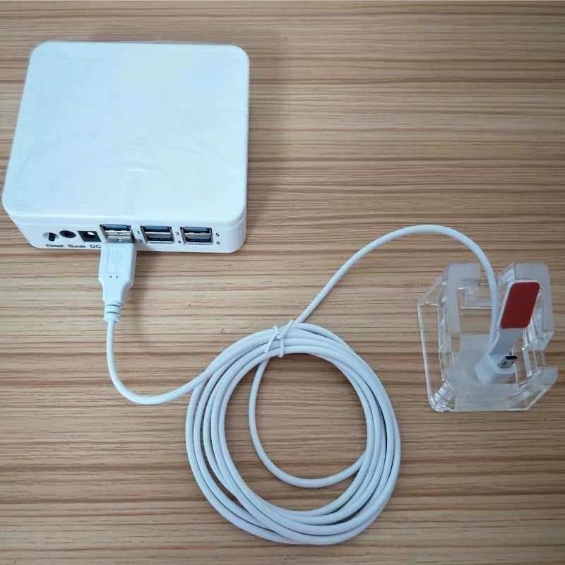 Wholesale 8 USB centralized mobile phone security alarm charging anti theft desktop display stand with remote