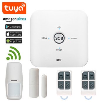 2024 Hot Selling Mini Smart Home Security Alarm System Tuya Wifi +GSM Alarm with SOS button Compatible with Google Home