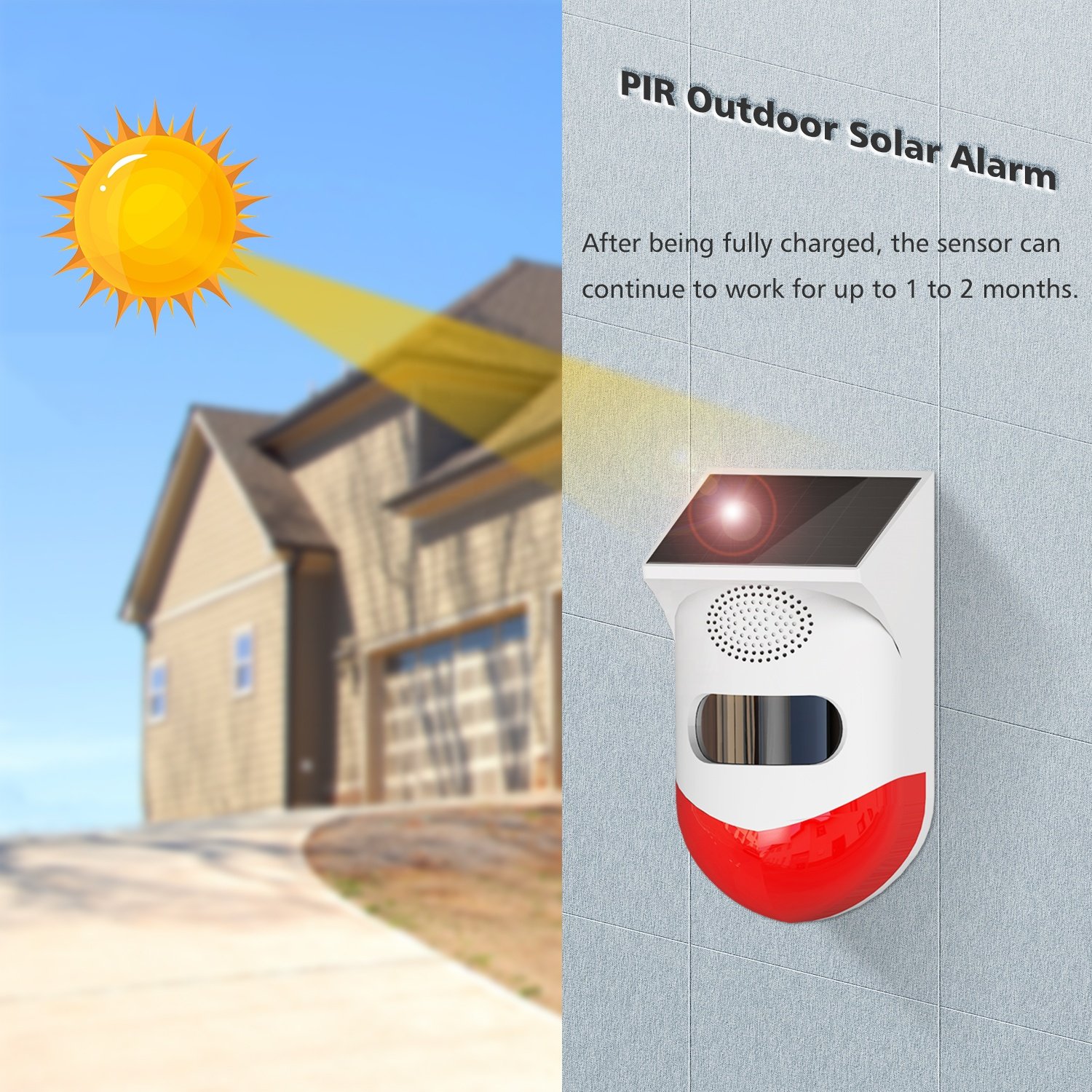 Newest Hot sale burglar alarm home outdoor solar infrared wireless waterproof detector for home GSM security alarm system