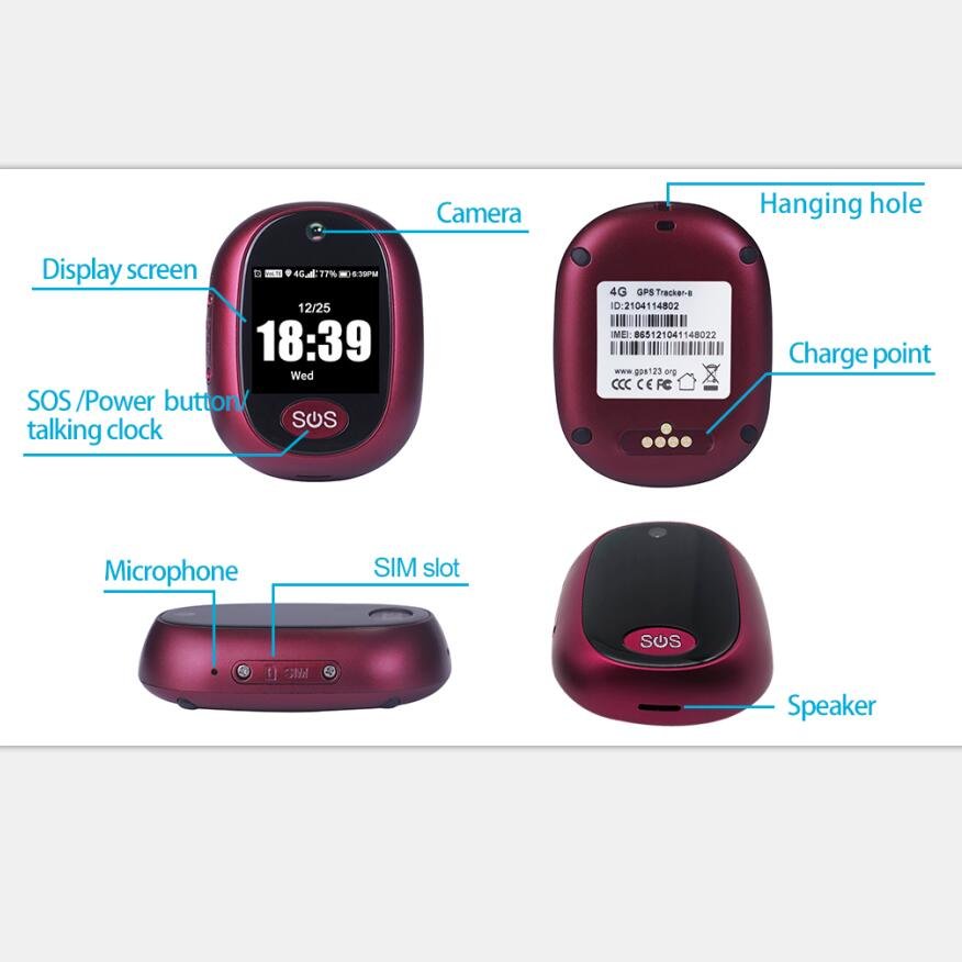 Australian Elderly Patient Outdoor Tracking Tiny 4G GPS Tracking Bracelet with Lanyard and Keychain elderly pager
