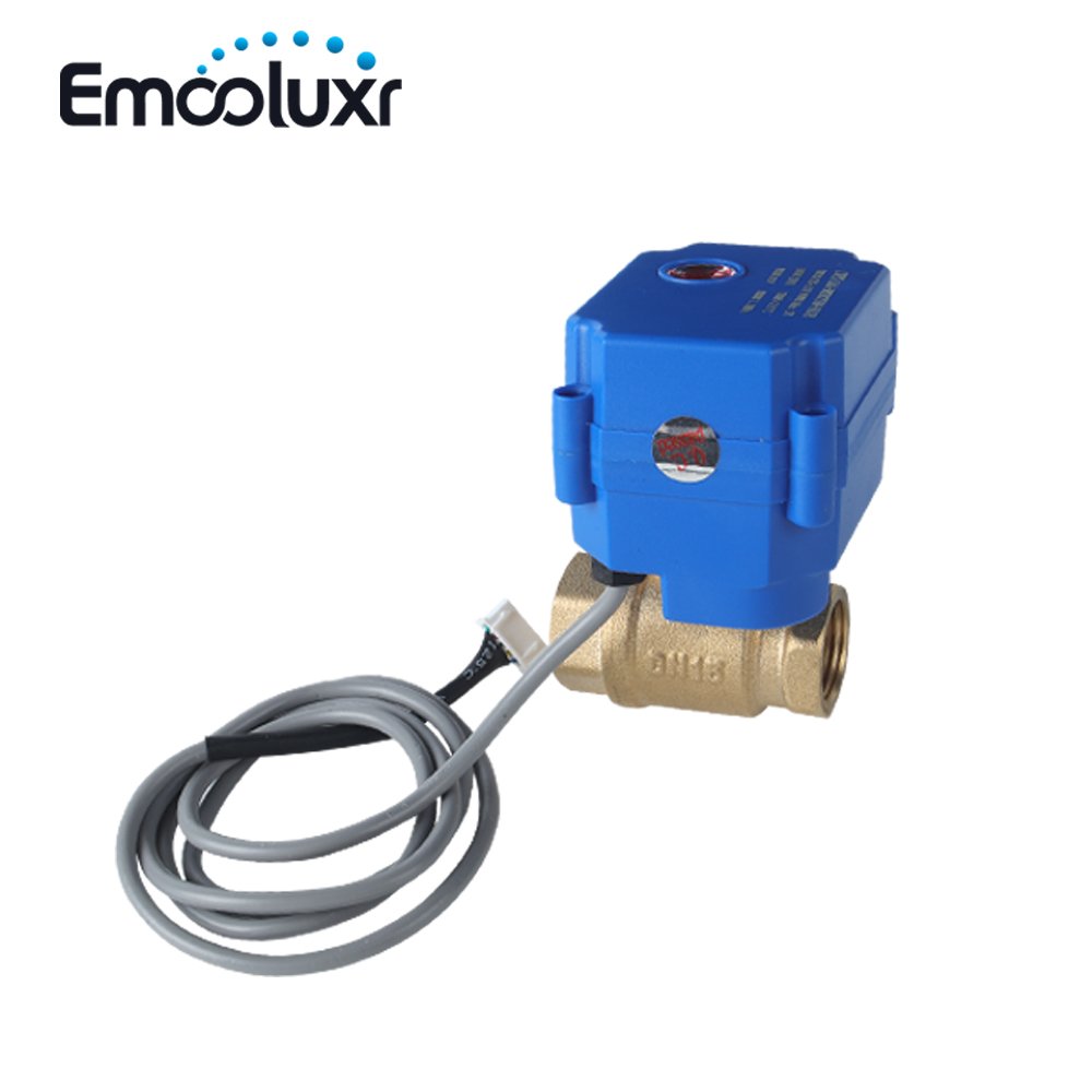 water pipe leak detector water leak detection device self-check with brass auto shut off electric valve DN15 (1/2 inch) for home
