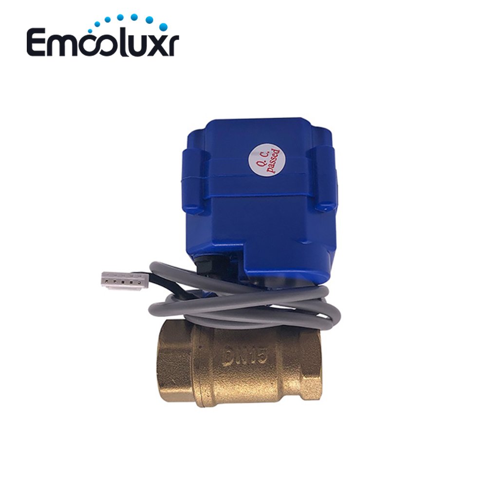 water pipe leak detector water leak detection device self-check with brass auto shut off electric valve DN15 (1/2 inch) for home