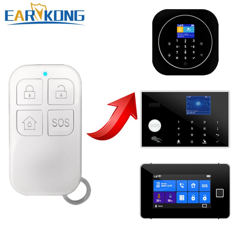 4 Key Chain Remote Fixed Code For PG103 / G30 / G50 / G60 / T90 Home Burglar Alarm System 433MHz Wireless Remote Control