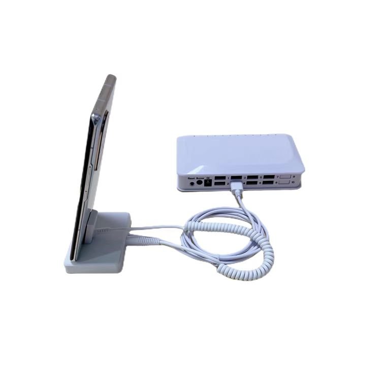 Mobile phone 8 USB ports centralized alarm system 120db retail store desktop exhibition phone security anti theft stand