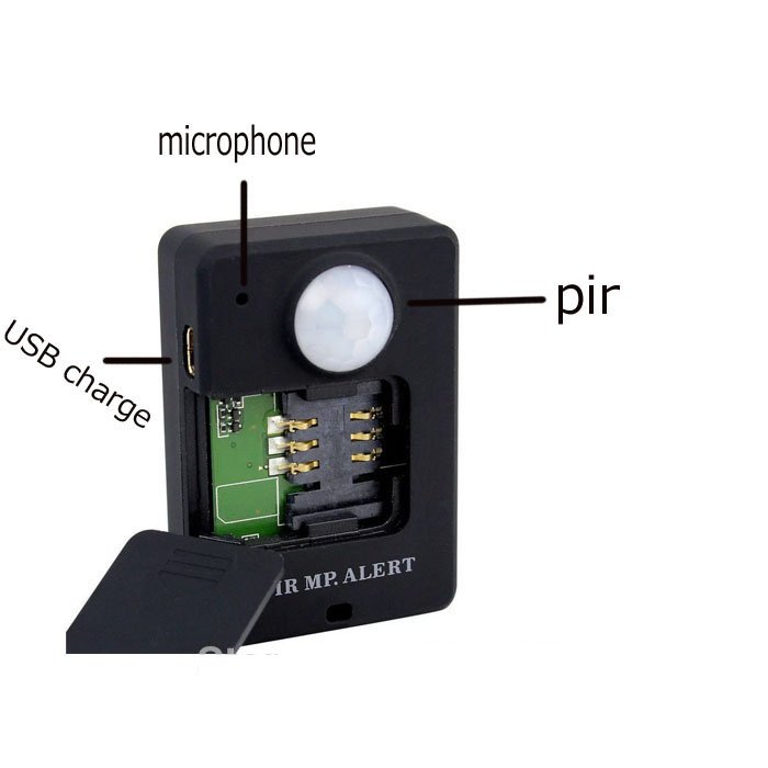 Mini Wireless PIR Infrared Sensor Motion Detector GSM Alarm System Anti-theft black A9