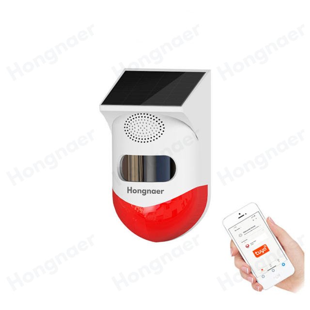 Tuya WiFi PIR Infrared Detector Waterproof Home Alarm Security WiFi PIR Siren Motion Sensor Outdoor Solar Infrared WiFi Detector