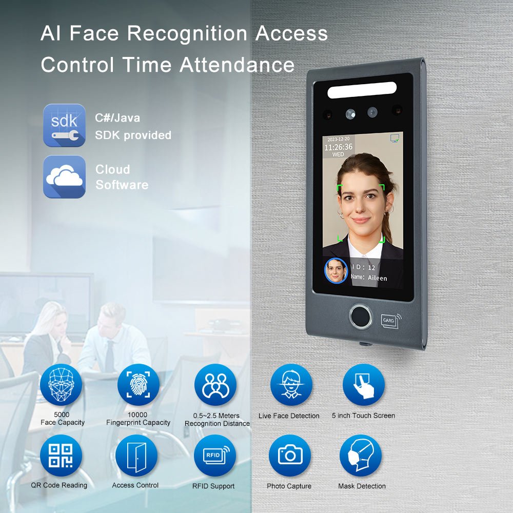 Cloud Base Biometric Fingerprint Employee Attendance Machine Face Recognition Access Control System With Rest API