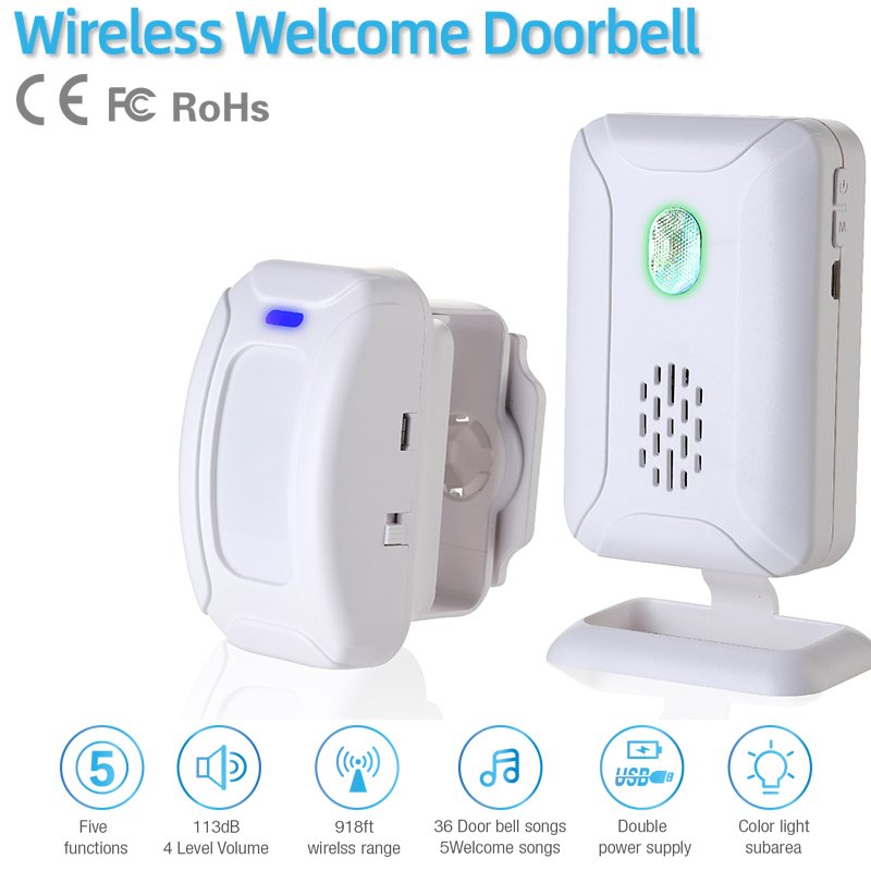 High Sensitivity Welcome Doorbell For Home Security Alarm System With Motion Sensors Ding Dong Doorbell