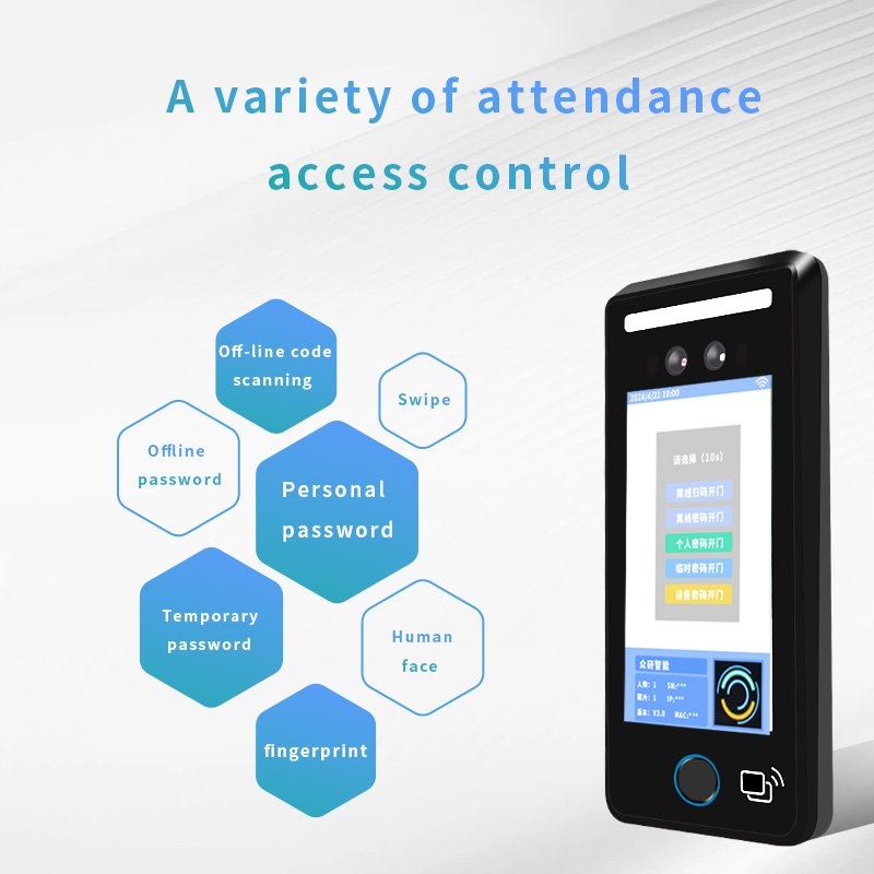 5 Inch Touch Screen Time Attendance Face Recognition Camer Access Control Free Software Biometric Access Control Product