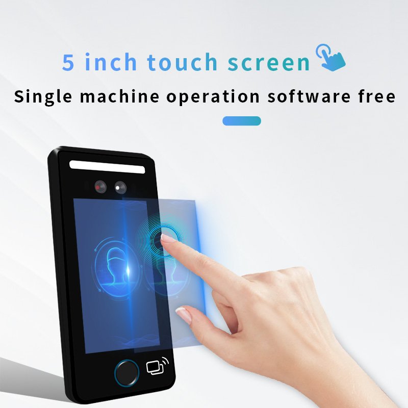 5 Inch Touch Screen Time Attendance Face Recognition Camer Access Control Free Software Biometric Access Control Product