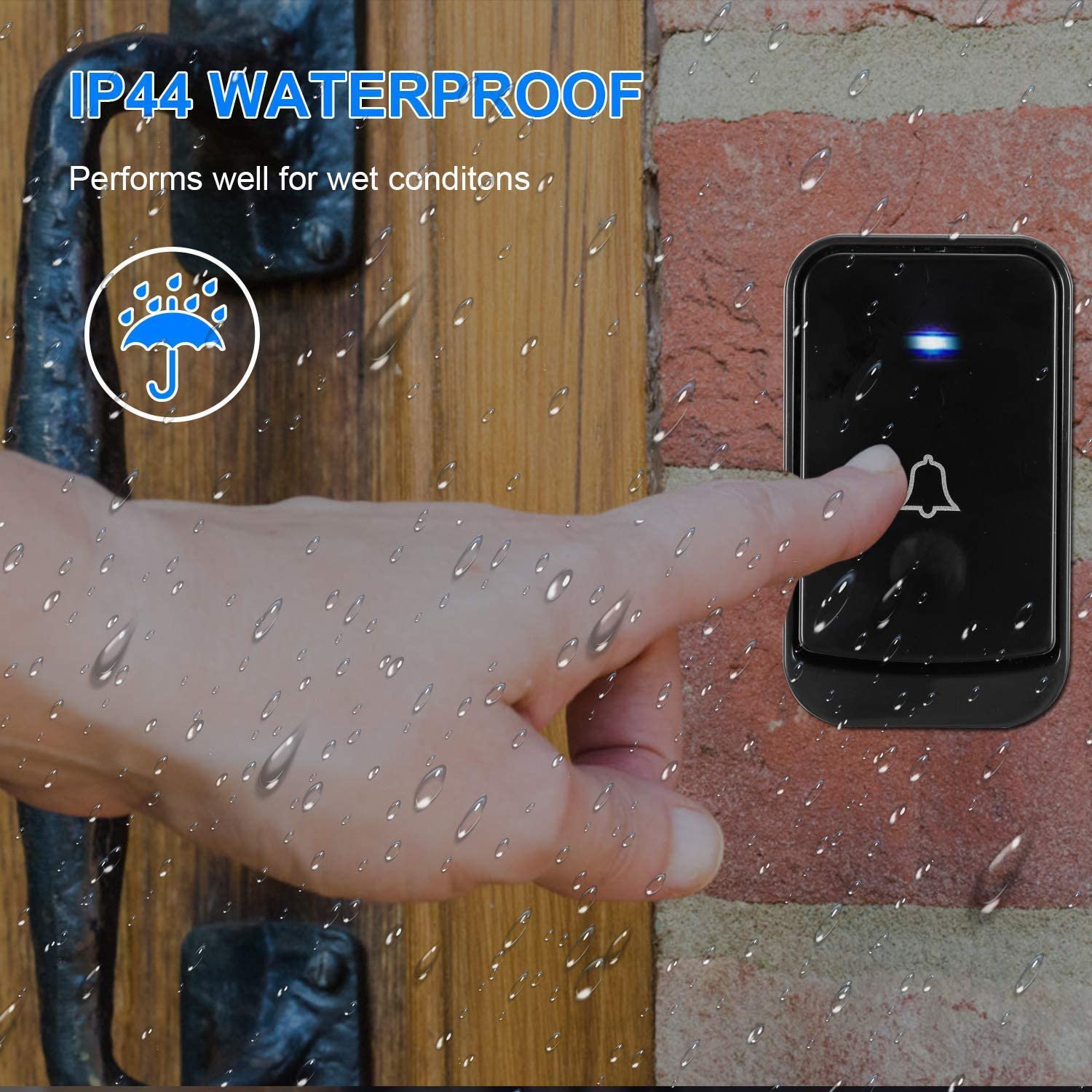 Welcome Visitor Home Security Alarm System LED light 45 Ring Songs WirelessI 433MHz Smart Doorbell